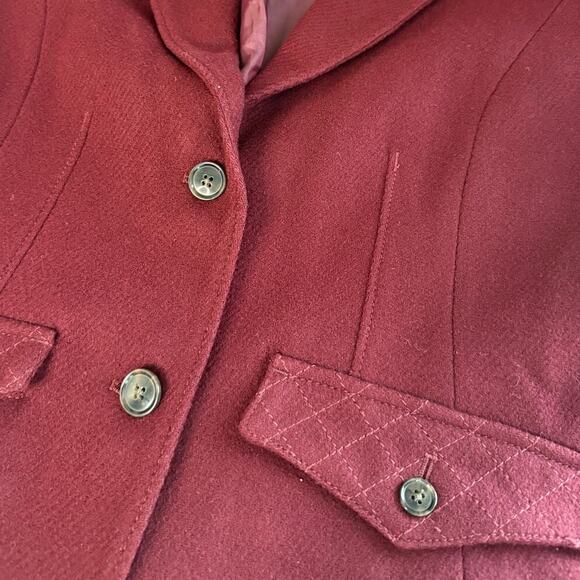 Eddie Bauer Wool Blazer Women’s 8 Burgundy Equestrian Academia Jacket - Picture 10 of 10